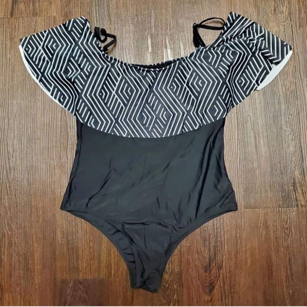 Off the shoulder one piece swimsuit
